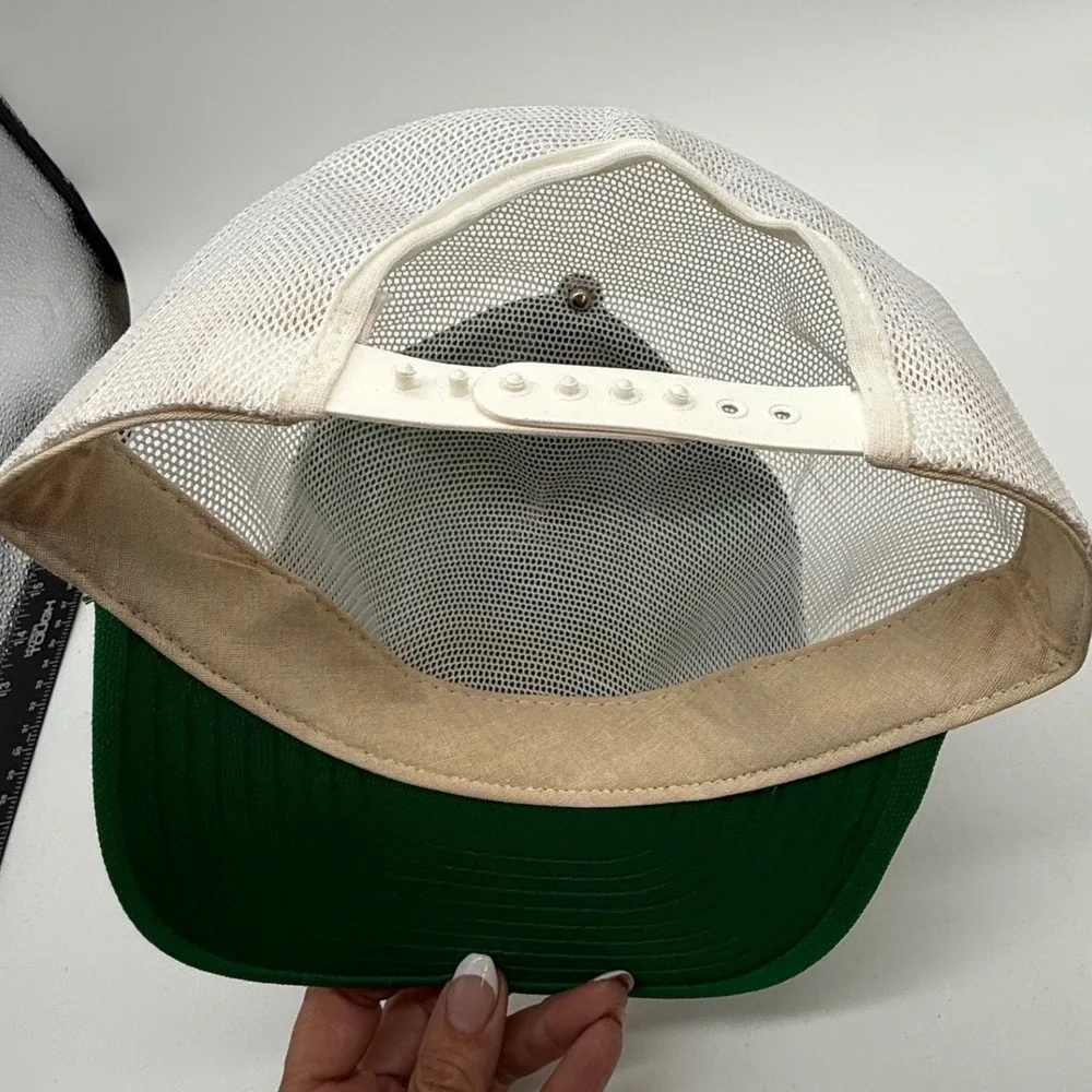 Vintage Puch Moped Trucker Hat Green White Mesh Snapback US Cap Made in USA
